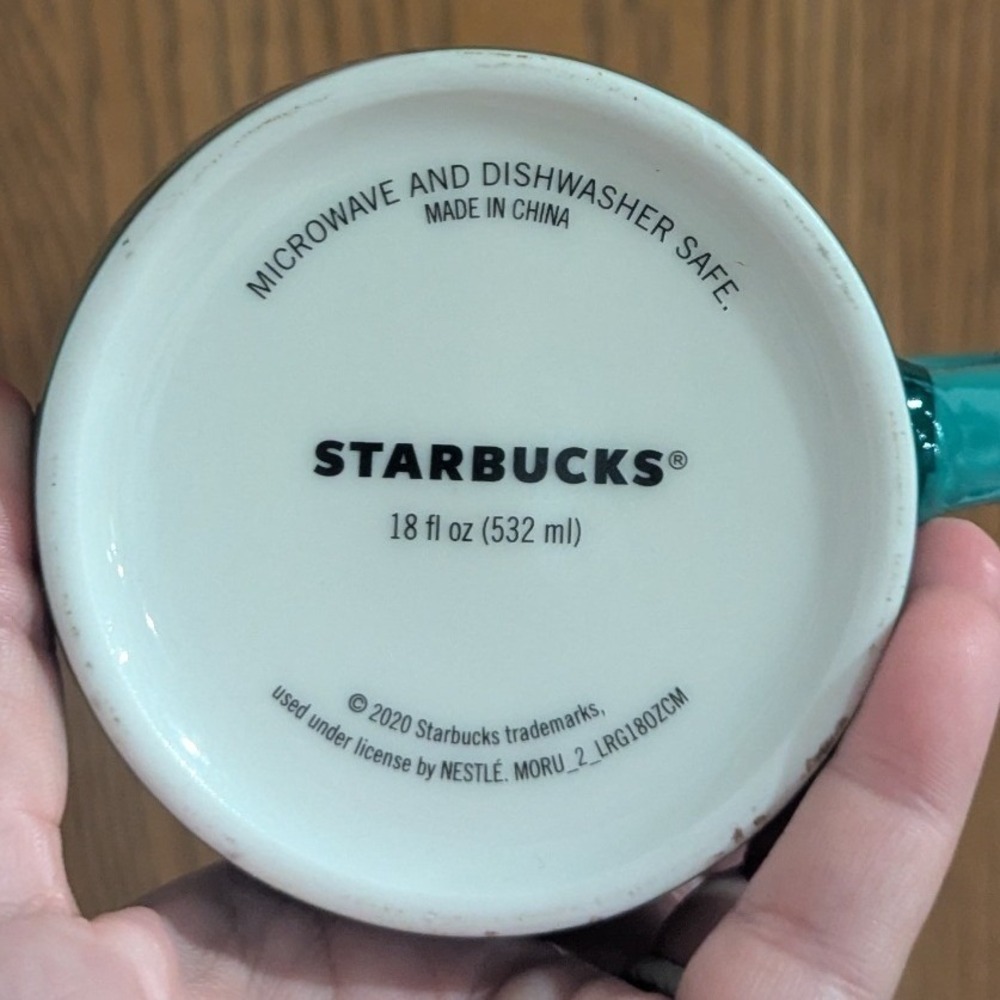 Starbucks 2020 Holiday Coffee Mug Green Pine Ornament 18oz Ceramic Collectible - Picture 6 of 10